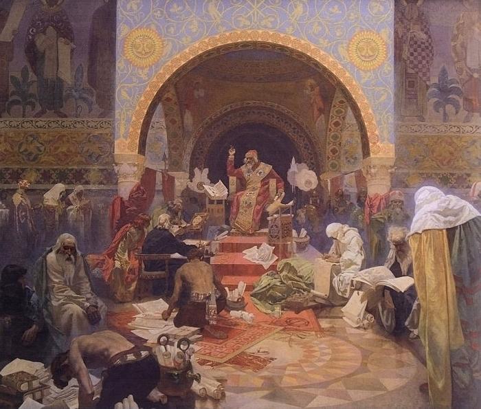 Alfons Mucha The Morning Star of Slavonic Literature oil painting image